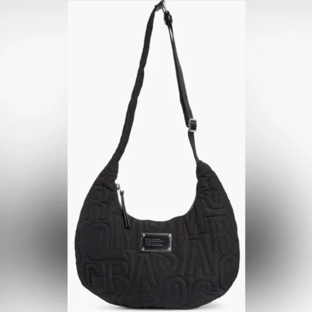 Marc Jacobs Jumbled Logo Workwear Nylon Shoulder Bag - Black NWT